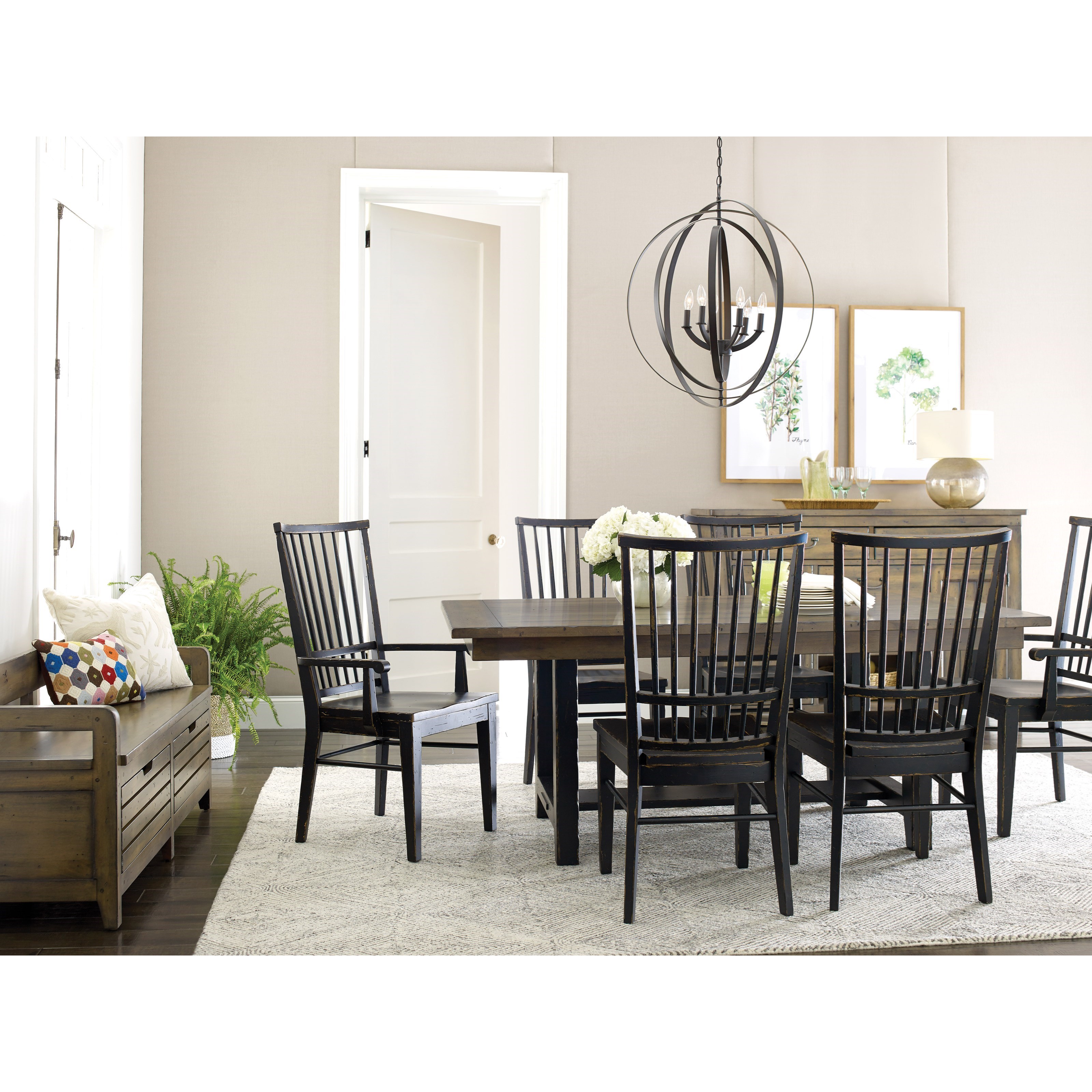 Kincaid Furniture Mill House 860744 74" Webb Solid Wood Trestle Table